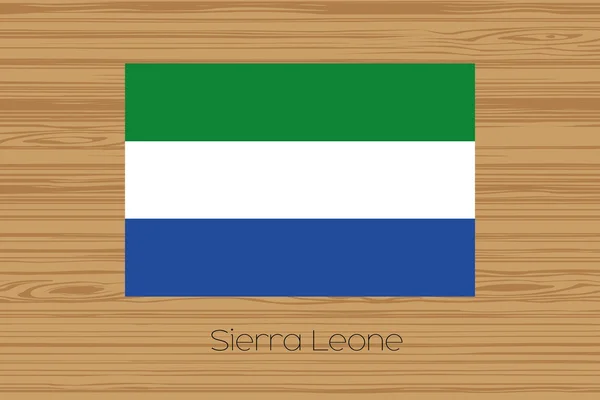 Sierraleone bayrağı ile ahşap zemin şekil — Stok Vektör