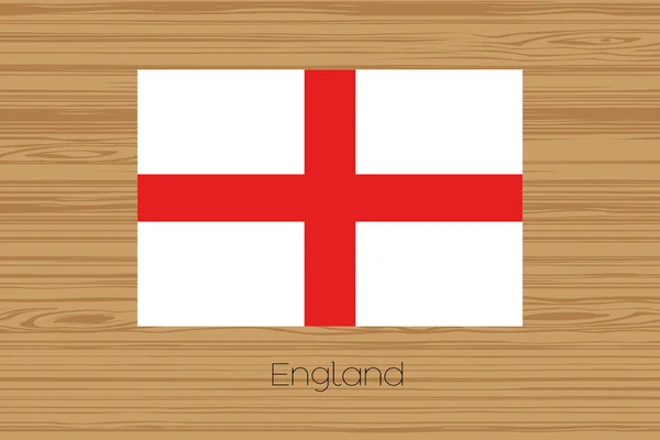 Illustration d'un sol en bois avec le drapeau de l'Angleterre — Image vectorielle