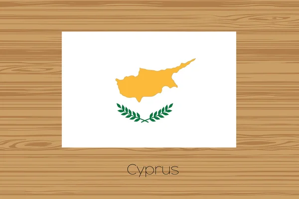 Ілюстрація дерев'яну підлогу з Прапор Кіпру — стоковий вектор