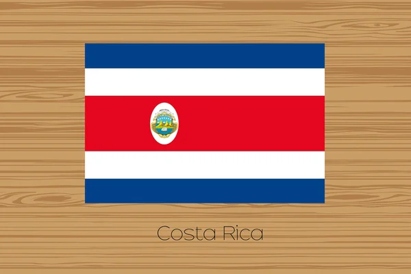 Illustration d'un sol en bois avec le drapeau du Costa Rica — Image vectorielle