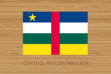 Bir ahşap zemin çizimi ile merkez Afrika Cumhuriyeti bayrağı