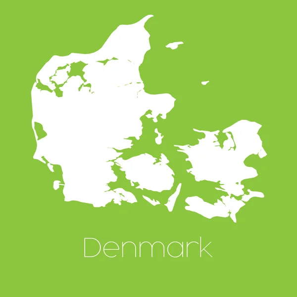 Kaart van het land van Denemarken — Stockfoto
