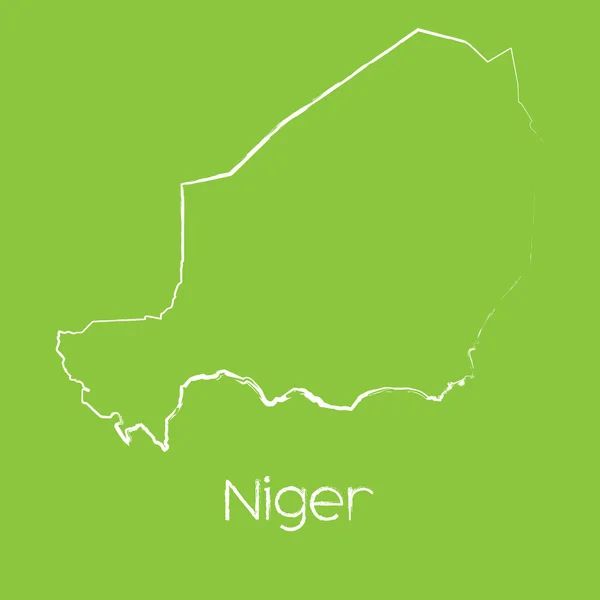 Mapa del país de Níger — Foto de Stock