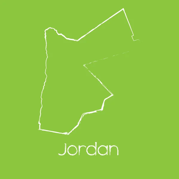 Mapa země Jordan — Stock fotografie