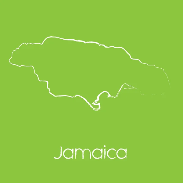 Map of the country of Jamaica — Stock Photo, Image