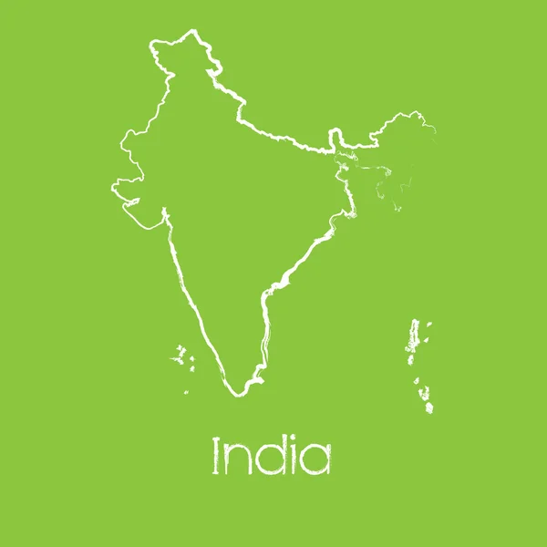 Kaart van het land van India — Stockfoto