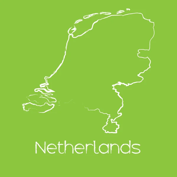 Kaart van het land van Nederland — Stockfoto