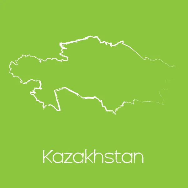 Карта Республики Казахстан (на английском языке) — стоковое фото