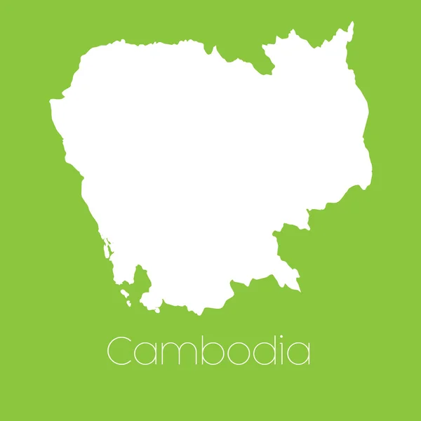 Mapa kraju, Kambodży — Zdjęcie stockowe