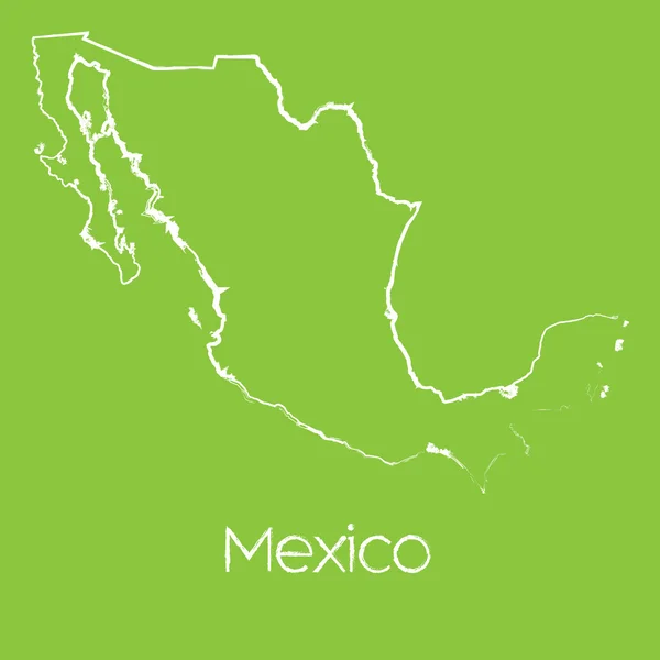 Kaart van het land van Mexico — Stockfoto