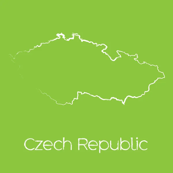 Mapa kraju, Republiki Czeskiej — Zdjęcie stockowe