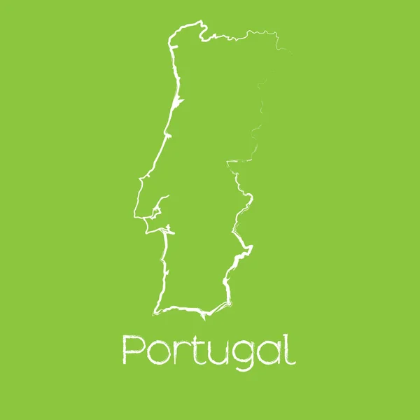 Kaart van het land van Portugal — Stockfoto