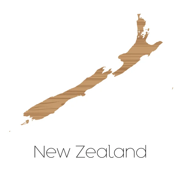 Forma del país aislado en el fondo del país de Nueva Zelanda — Foto de Stock