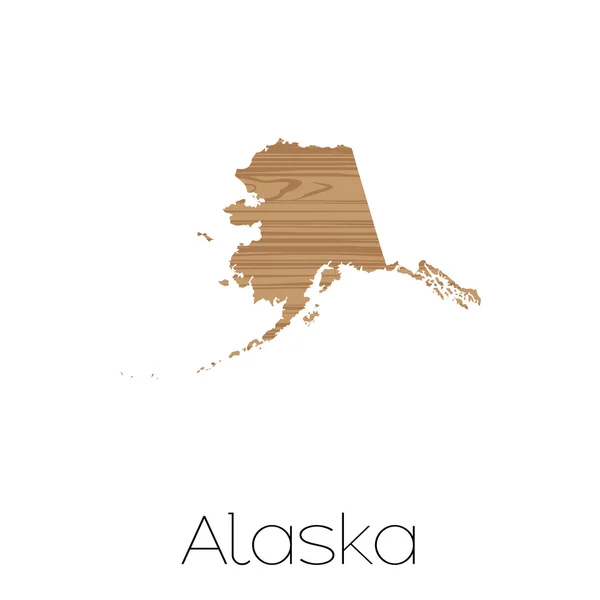 Forma ilustrada del estado de Alaska —  Fotos de Stock