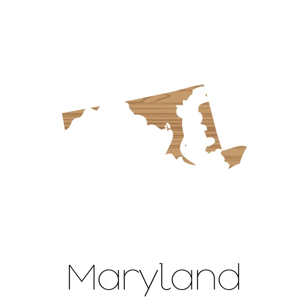 Forma ilustrada del estado de Maryland — Foto de Stock