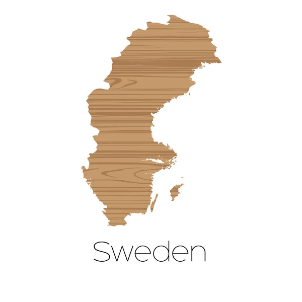 Forma del paese isolato sullo sfondo del paese di Svezia — Foto Stock