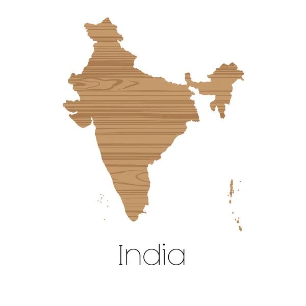 Tvar země izolovány na pozadí ze země Indie — Stock fotografie