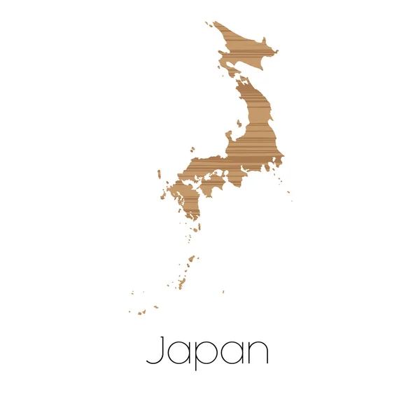 Länderform isoliert vor dem Hintergrund des Landes Japan — Stockfoto