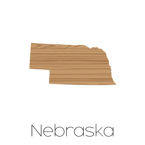 Forma ilustrada do estado do Nebraska — Fotografia de Stock