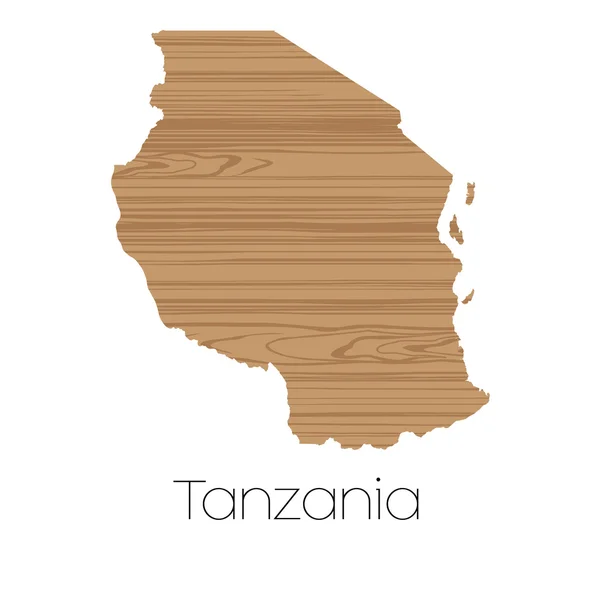 Paese Forma isolata sullo sfondo del paese della Tanzania — Foto Stock