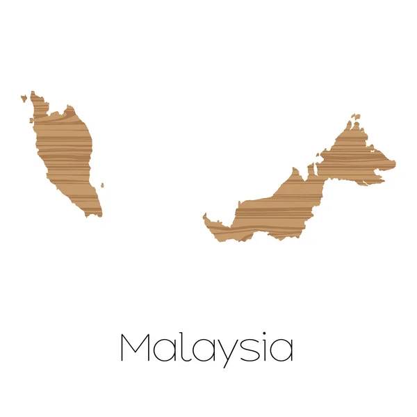 Kraju kształt na białym tle na tle kraju, Malezja — Zdjęcie stockowe