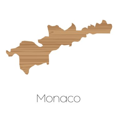 Monaco ülkenin arka plan üzerinde izole ülke şekli