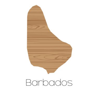Barbados ülkenin arka plan üzerinde izole ülke şekli