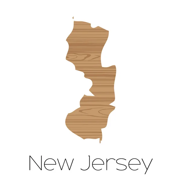 Forma ilustrada do Estado de Nova Jersey — Fotografia de Stock