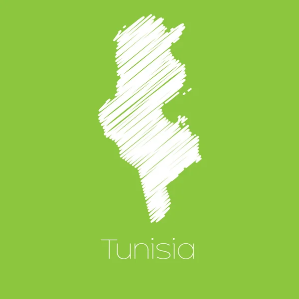 チュニジアの国の地図 — ストック写真