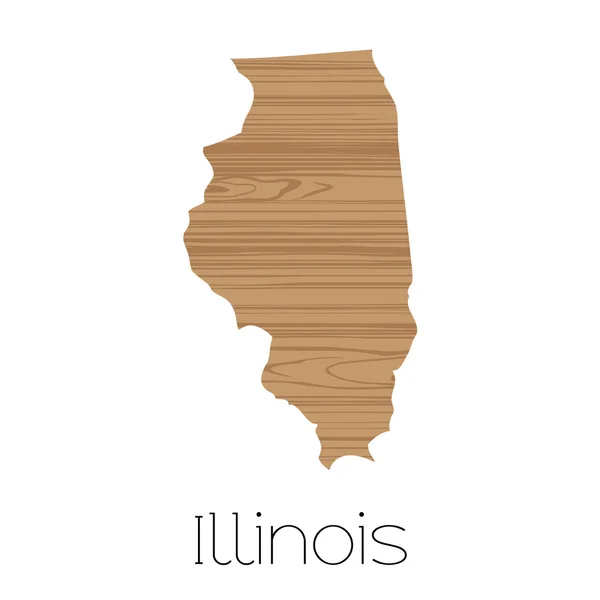Illustrated Shape of the State of  Illinois — Stock Photo, Image