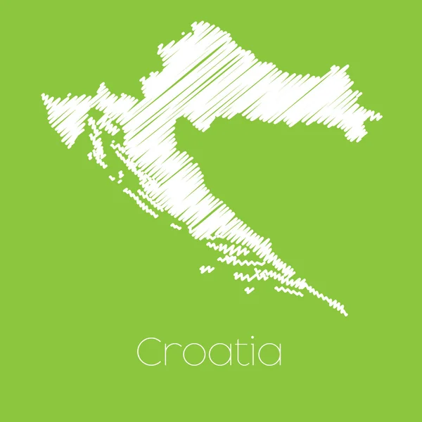 Mapa země Chorvatsko — Stock fotografie