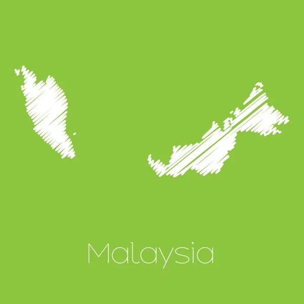 Map of the country of Malaysia — Stock Photo, Image