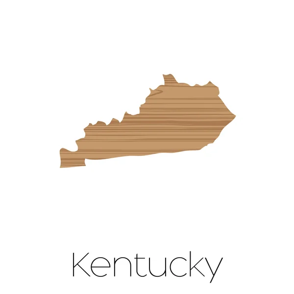 Forma ilustrada del estado de Kentucky —  Fotos de Stock