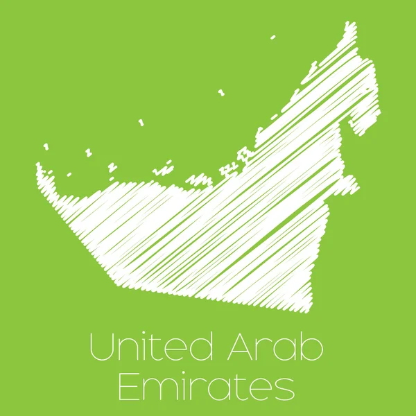 Mapa del país de Emiratos Árabes Unidos — Foto de Stock