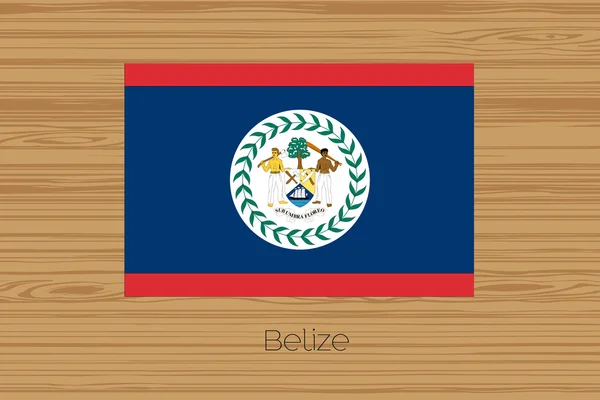 Ilustración de un piso de madera con la bandera de Belice — Foto de Stock