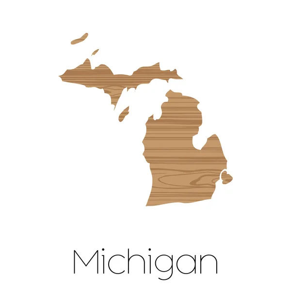 Forma Ilustrada del Estado de Michigan —  Fotos de Stock