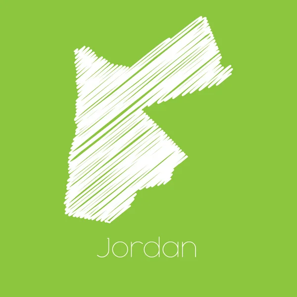 Mapa země Jordan — Stock fotografie