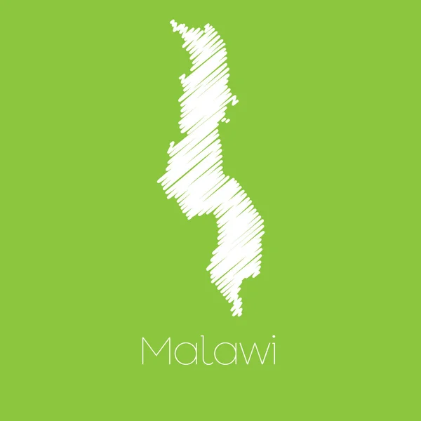 Mapa do país de Malawi — Fotografia de Stock