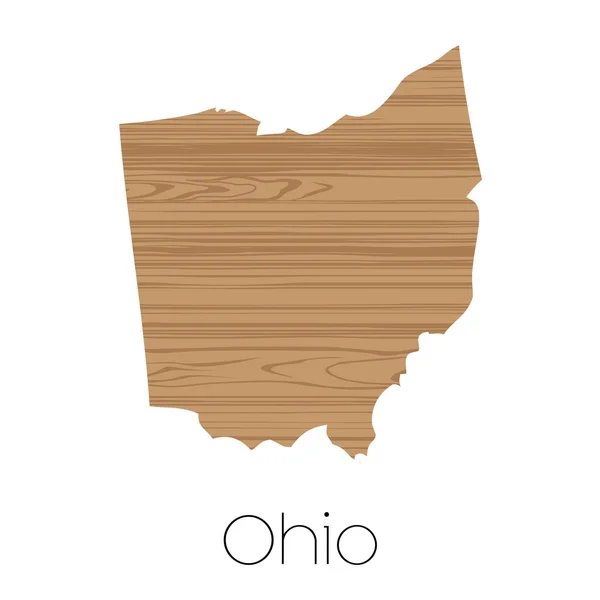 俄亥俄州的插图的形状 — 图库照片