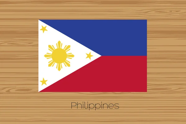 Illustration of a wooden floor with the flag of Philippines — Stock Photo, Image