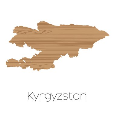 Kyrgyzsta ülkenin arka plan üzerinde izole ülke şekli