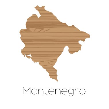 Montenegr ülkenin arka plan üzerinde izole ülke şekli