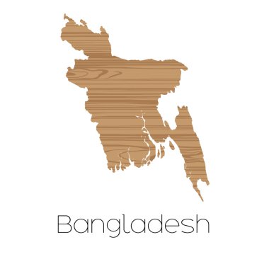 Banglades ülkenin arka plan üzerinde izole ülke şekli
