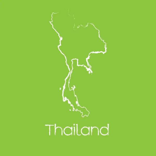 Mapa do país da Tailândia — Vetor de Stock
