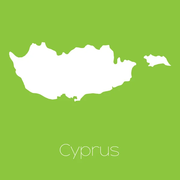 Mappa del paese di Cipro — Vettoriale Stock