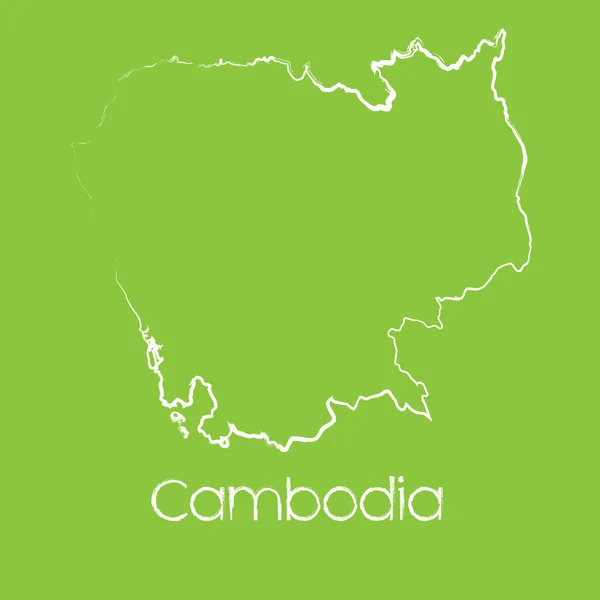 Mapa del país de Camboya — Vector de stock