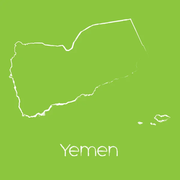 Mappa del paese di Yemen — Vettoriale Stock