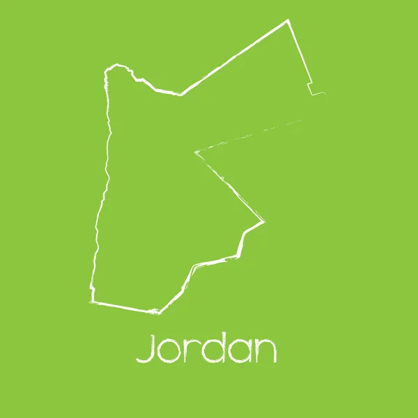 Mapa země Jordan — Stockový vektor