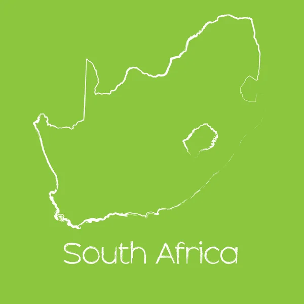 Mappa del paese del Sud Africa — Vettoriale Stock