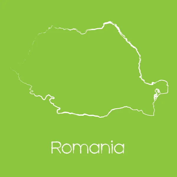 Mapa do país de Roménia — Vetor de Stock